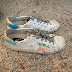 Golden goose tye dye high top sneakers